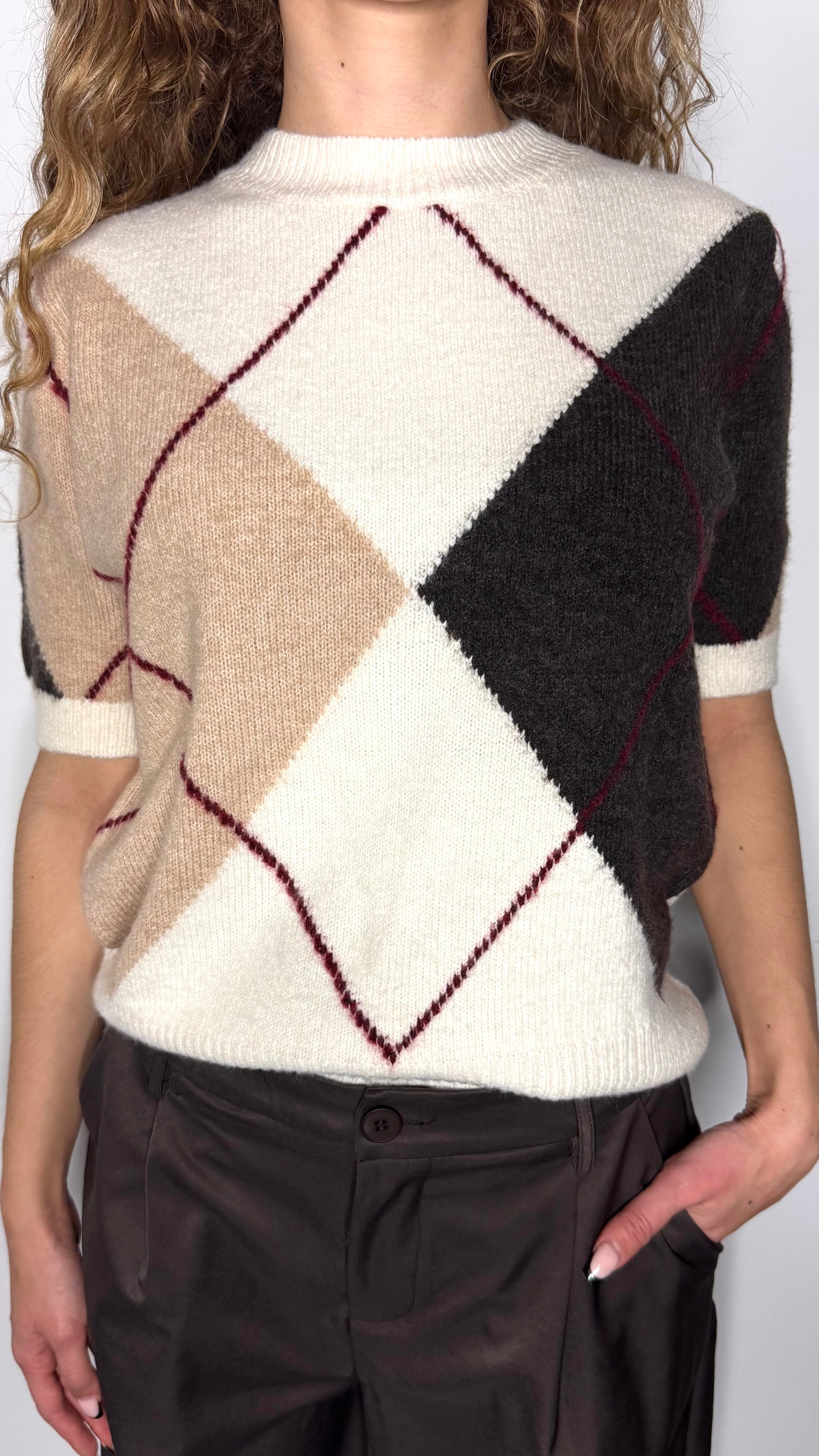Pull Manches Courtes – Motif Géographique